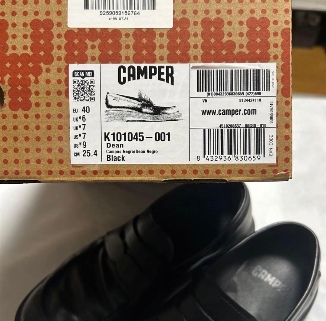 【最終値下げ】CAMPER Dean ブラック ローファー 40