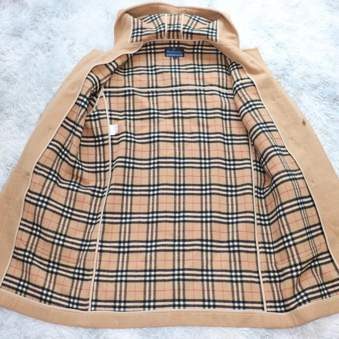 ✨バーバリー✨ロングダッフルコート　ベージュ　ノバチェック　ウール　サイズＬ