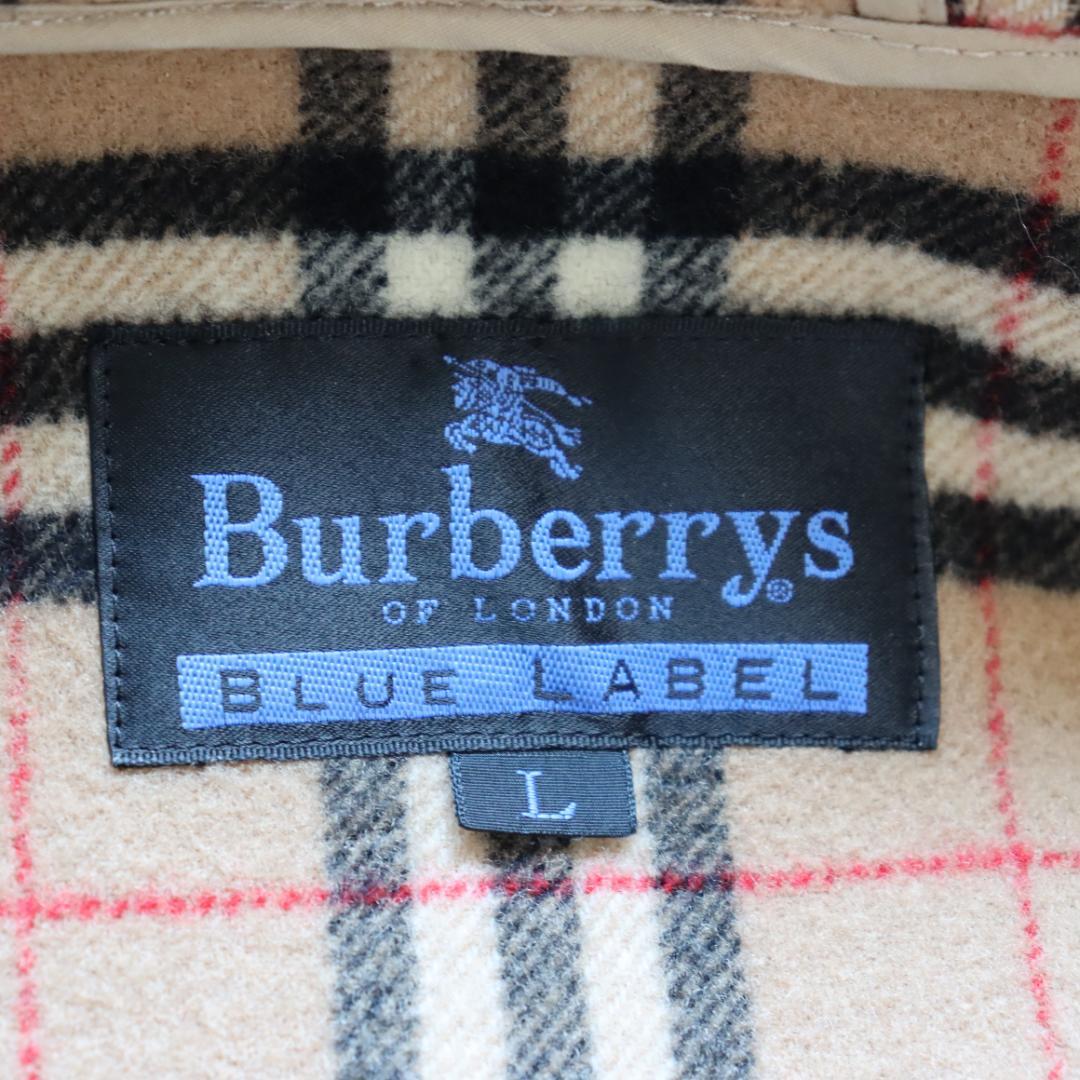✨バーバリー✨ロングダッフルコート　ベージュ　ノバチェック　ウール　サイズＬ