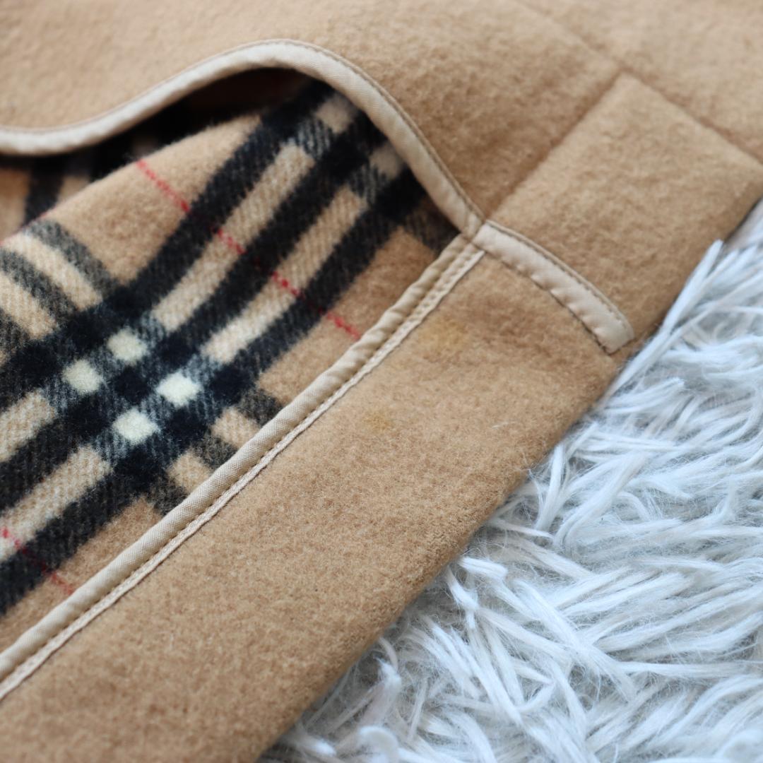 ✨バーバリー✨ロングダッフルコート　ベージュ　ノバチェック　ウール　サイズＬ