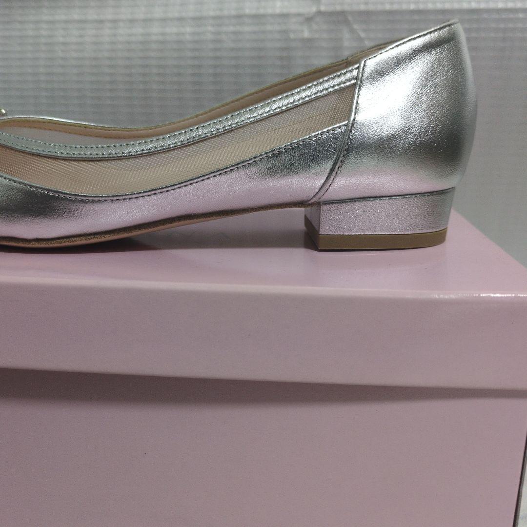 新品DAIANA シルバー ビジュー付きフラットシューズ 24cm