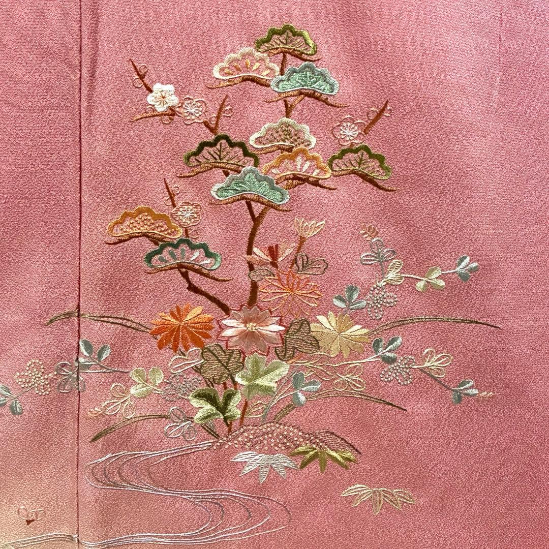 D183＋　D122訪問着 蘇州・相良刺繍 正絹着物袷 しつけ糸付き未使用極美品