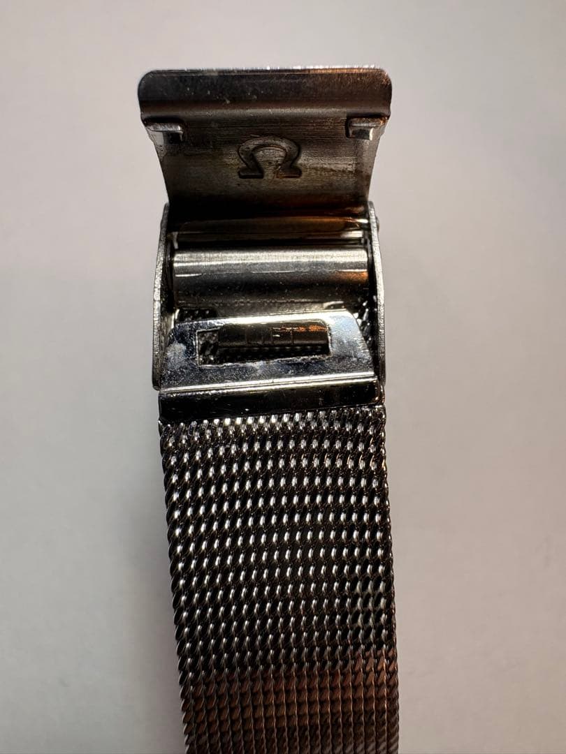 OMEGA DE VILLE スクエア型 手巻き式時計 シルバー　メッシュ