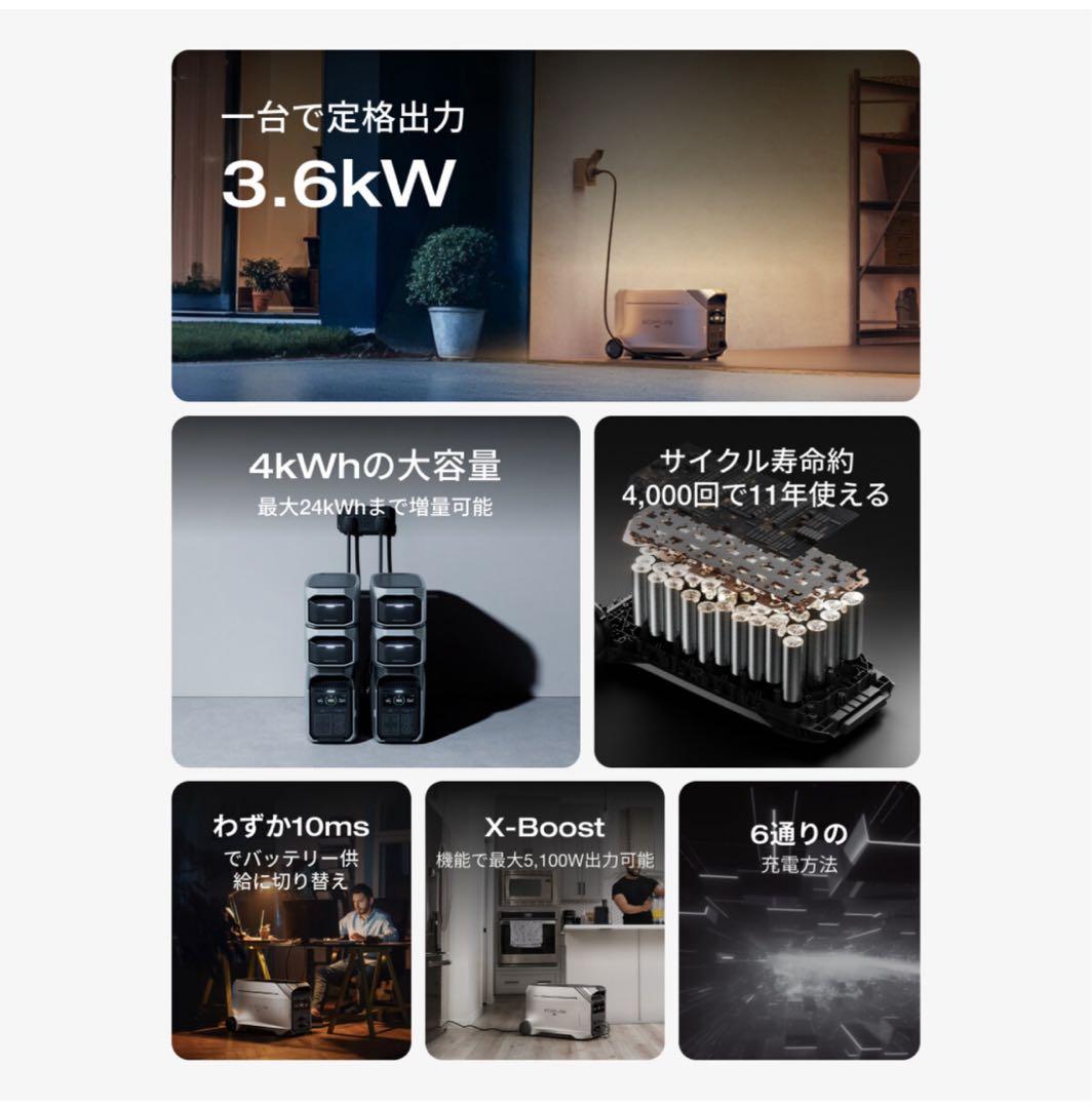 新品 EcoFlow エコフロー デルタプロ３DELTA PRO ポータブル電源