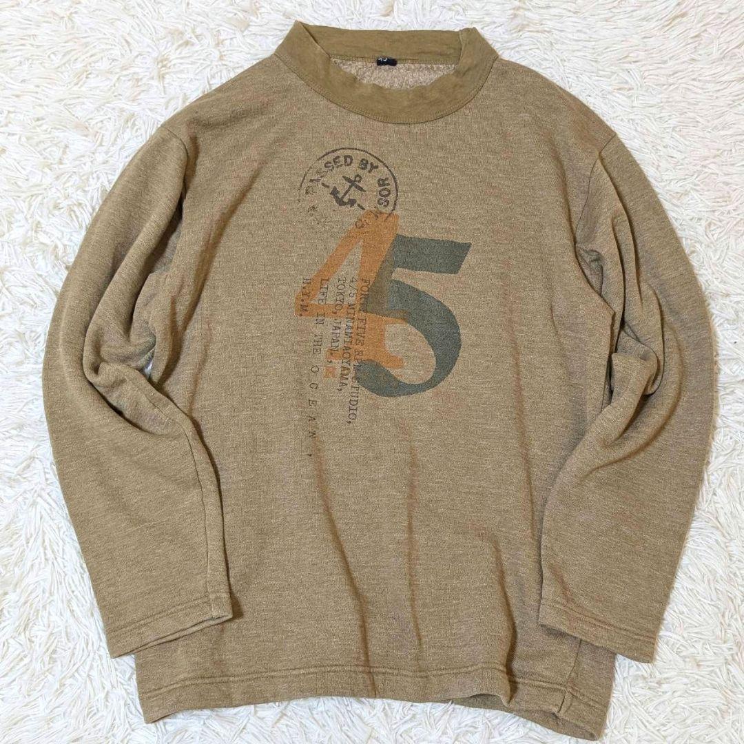 45R 裏毛deレイヤードロゴの908Tシャツ ベージュ M