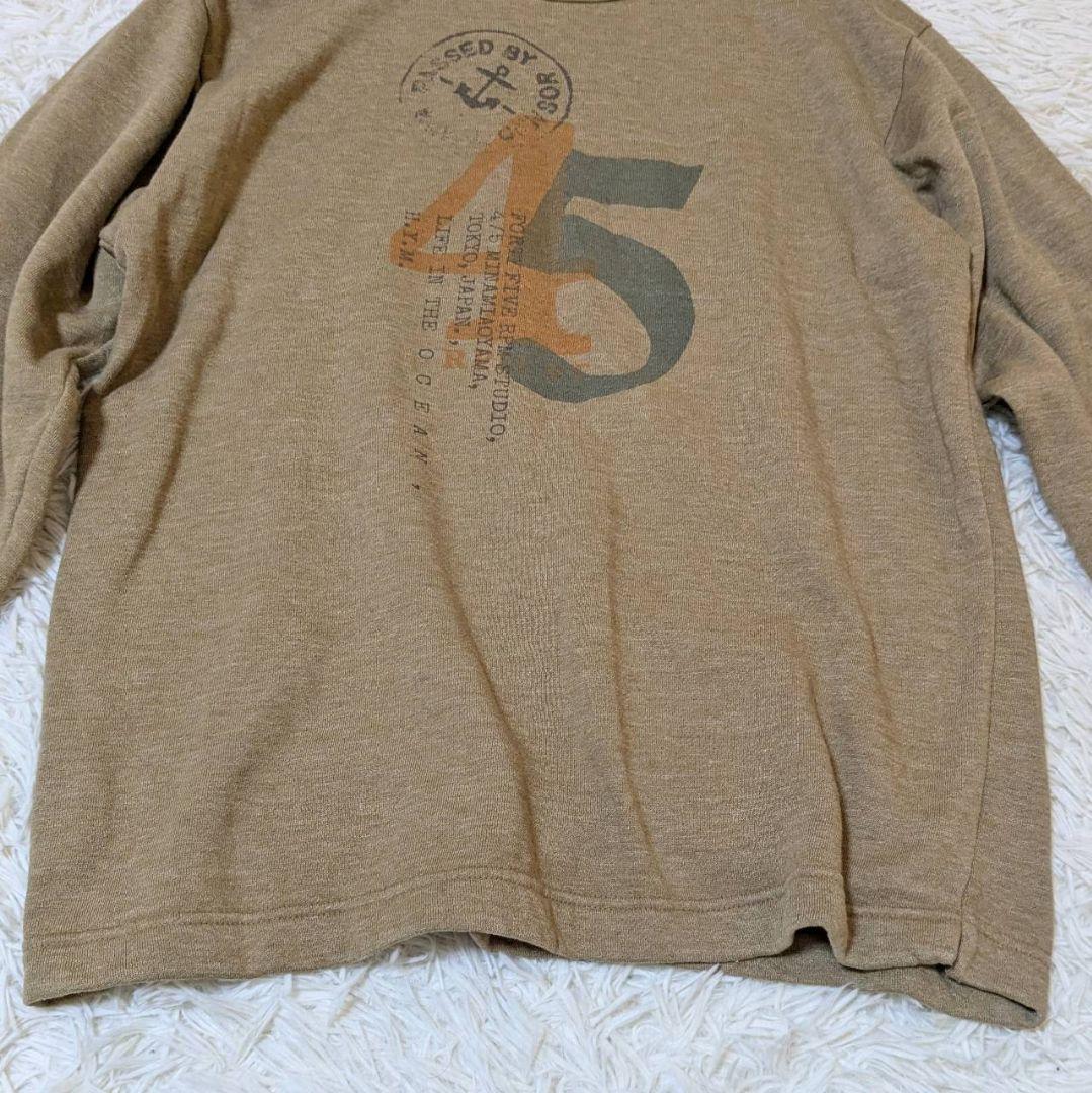 45R 裏毛deレイヤードロゴの908Tシャツ ベージュ M