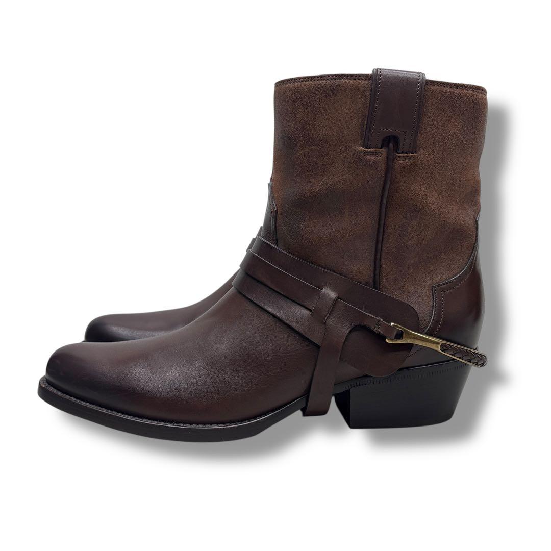 極美品■SARTORE【23.0】ハーネスブーツ レザー スエード ブラウン 茶