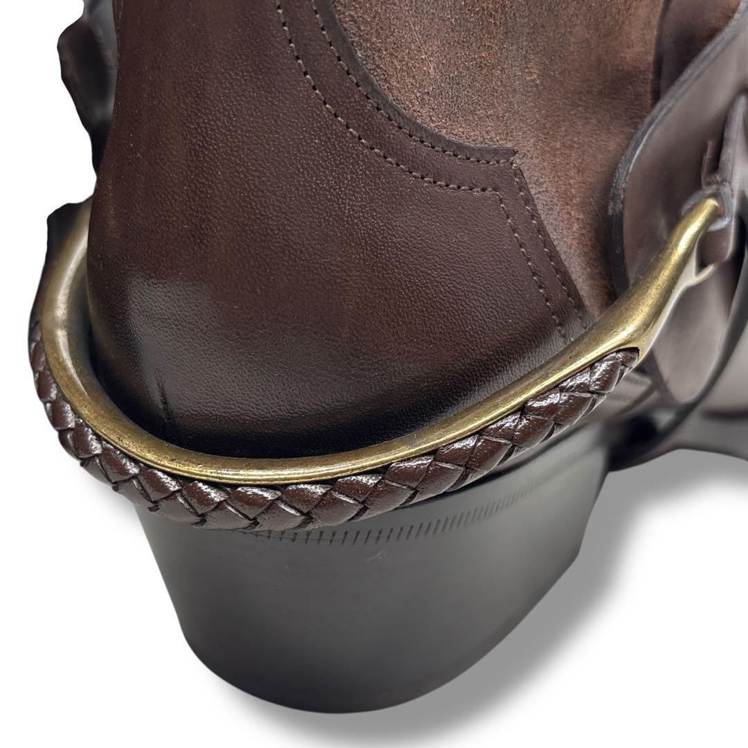 極美品■SARTORE【23.0】ハーネスブーツ レザー スエード ブラウン 茶