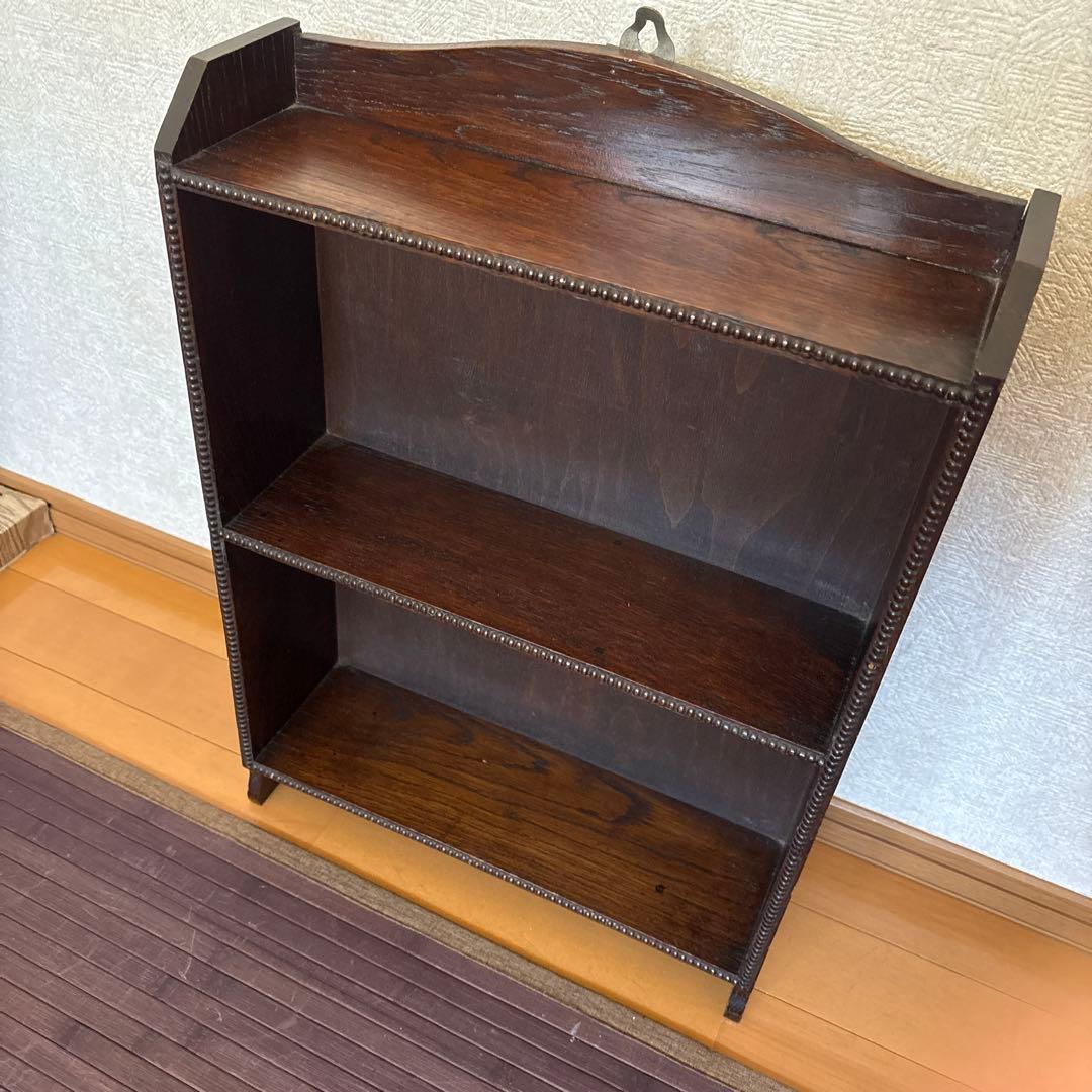 イギリスアンティーク　オーク　飾り棚