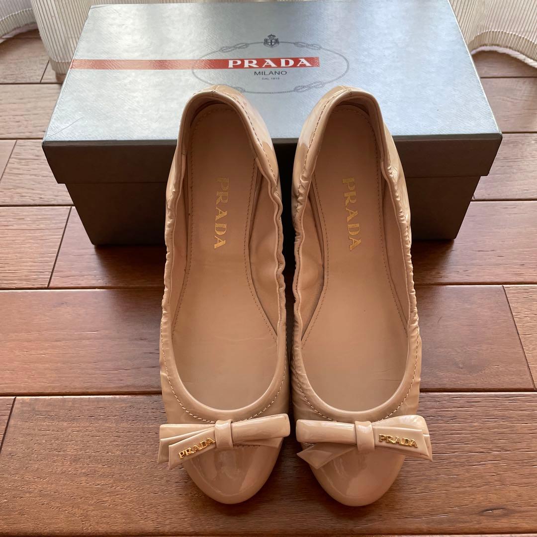 PRADA 美品　プラダ　フラット　バレエ　シューズ　バレエ 38 24cm