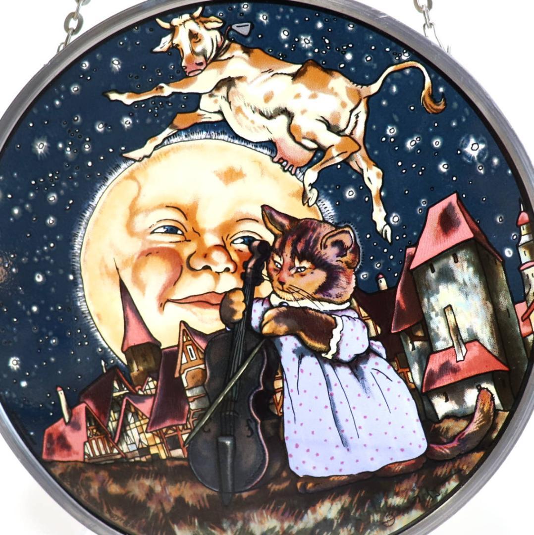 マイケル・ハーグ ヴィンテージ ステンドグラス 丸型 童話 マザーグース