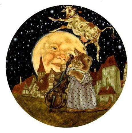 マイケル・ハーグ ヴィンテージ ステンドグラス 丸型 童話 マザーグース