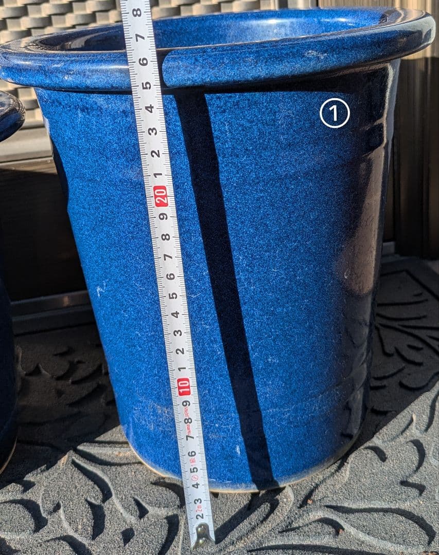 ★青い陶器製植木鉢8個セット