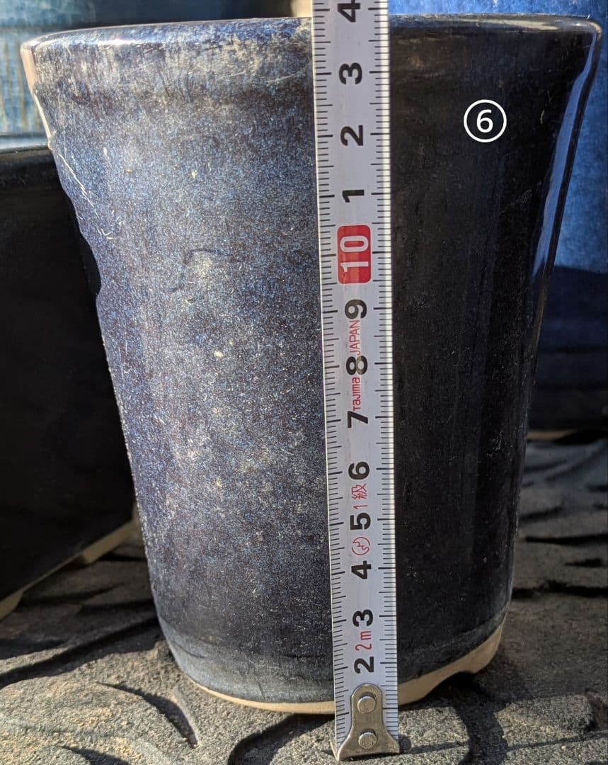 ★青い陶器製植木鉢8個セット