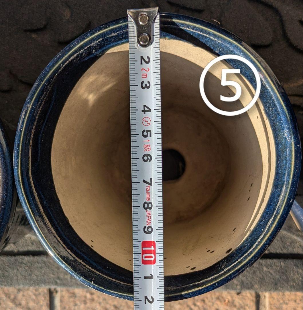 ★青い陶器製植木鉢8個セット