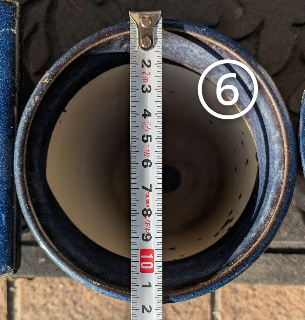 ★青い陶器製植木鉢8個セット