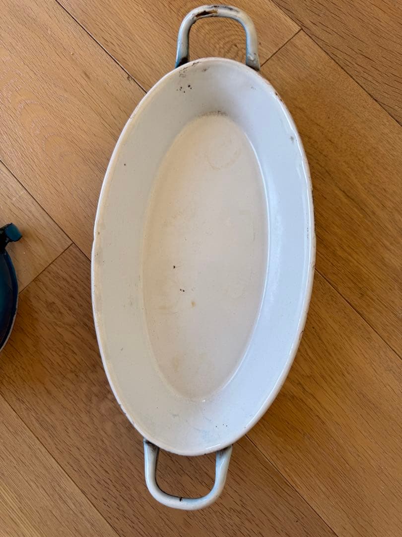 フランスアンティークホーローJapy社ウェディングセット スキマーパエリア片手鍋