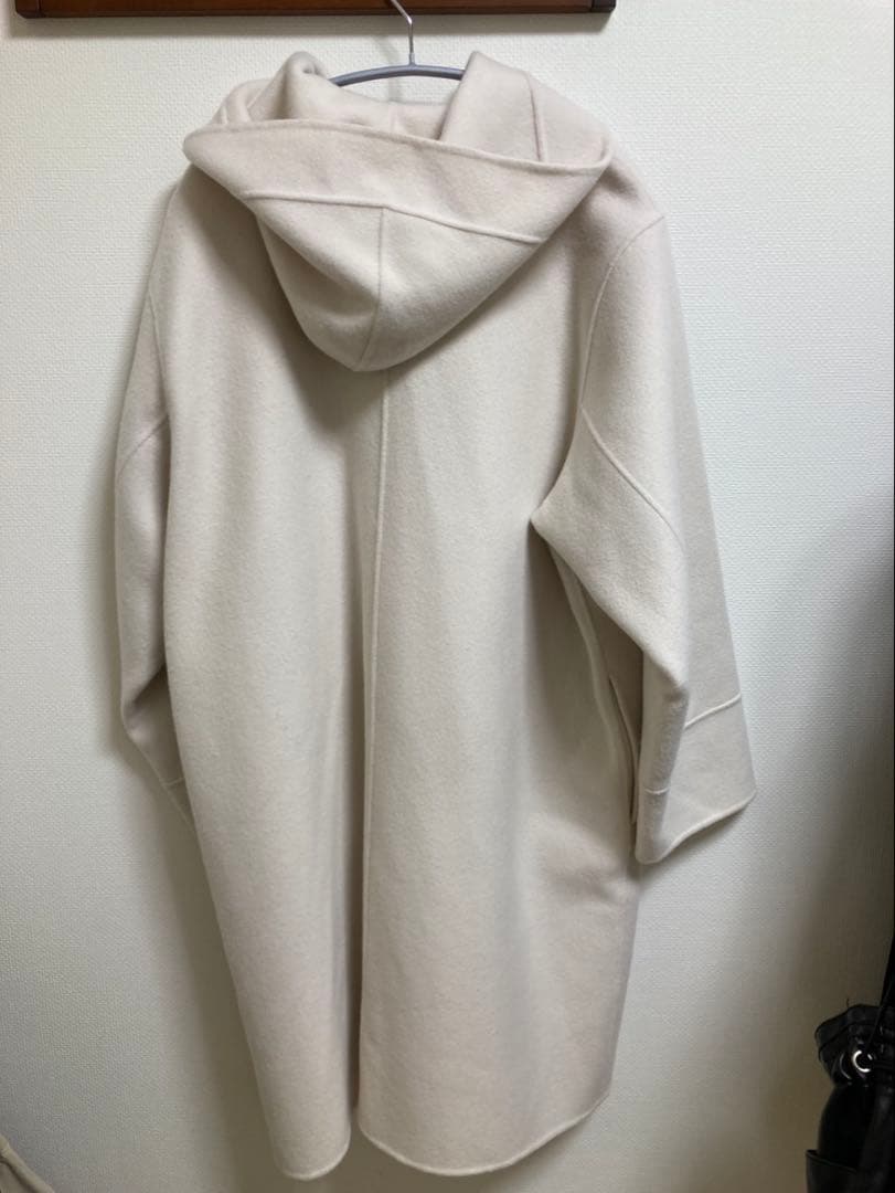 nano・universe スーパー140ウールリバーフードコート 白