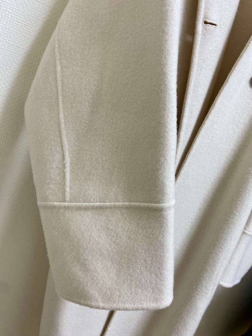 nano・universe スーパー140ウールリバーフードコート 白