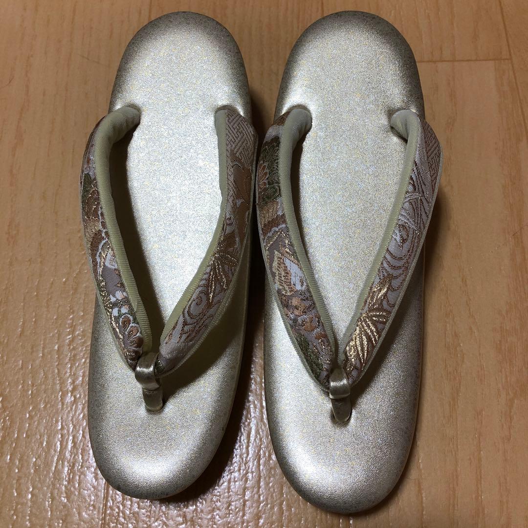 紗織　草履バッグセットゴールド　Mサイズ