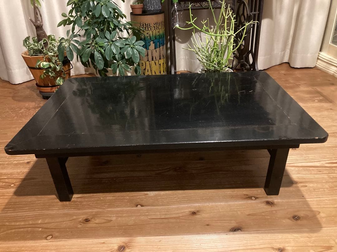 昭和レトロ　折畳ちゃぶ台　楕円+黒ちゃぶ台