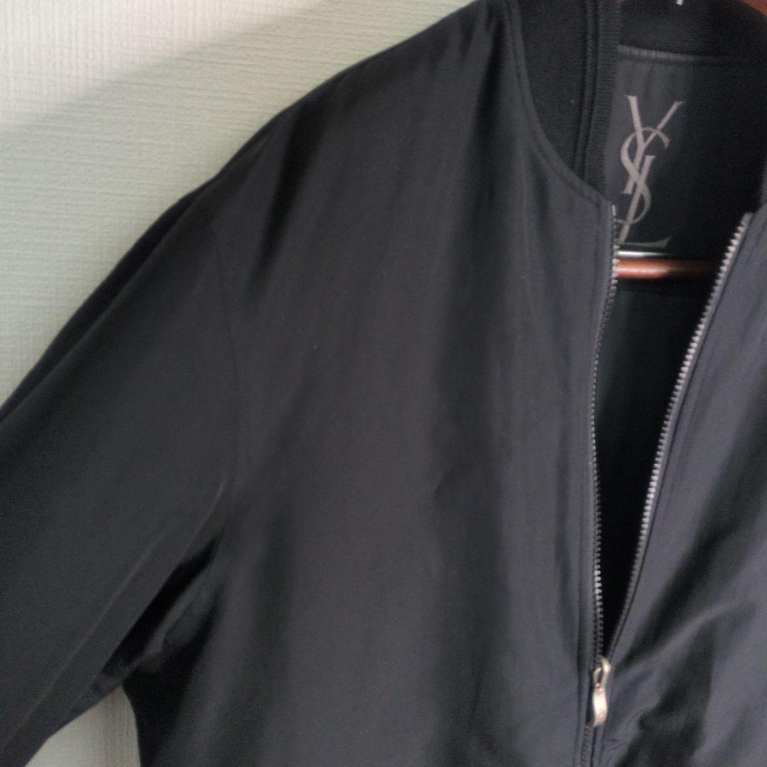 90s イヴサンローラン 刺繍 ナイロンジャケット ブラック L