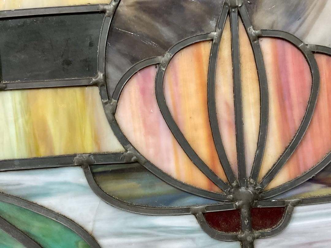 西洋アンティーク　大　ステンドグラス　 約51cm x 40cm 工芸品　ガラス