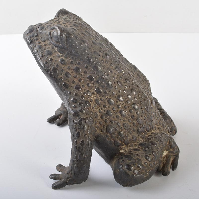 中国　古銅宣徳銅　蛙　置物　約1.9㎏　F　R6555