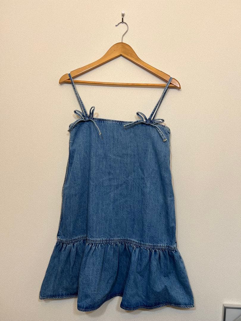 【 GANNI 】デニムフリルキャミソール