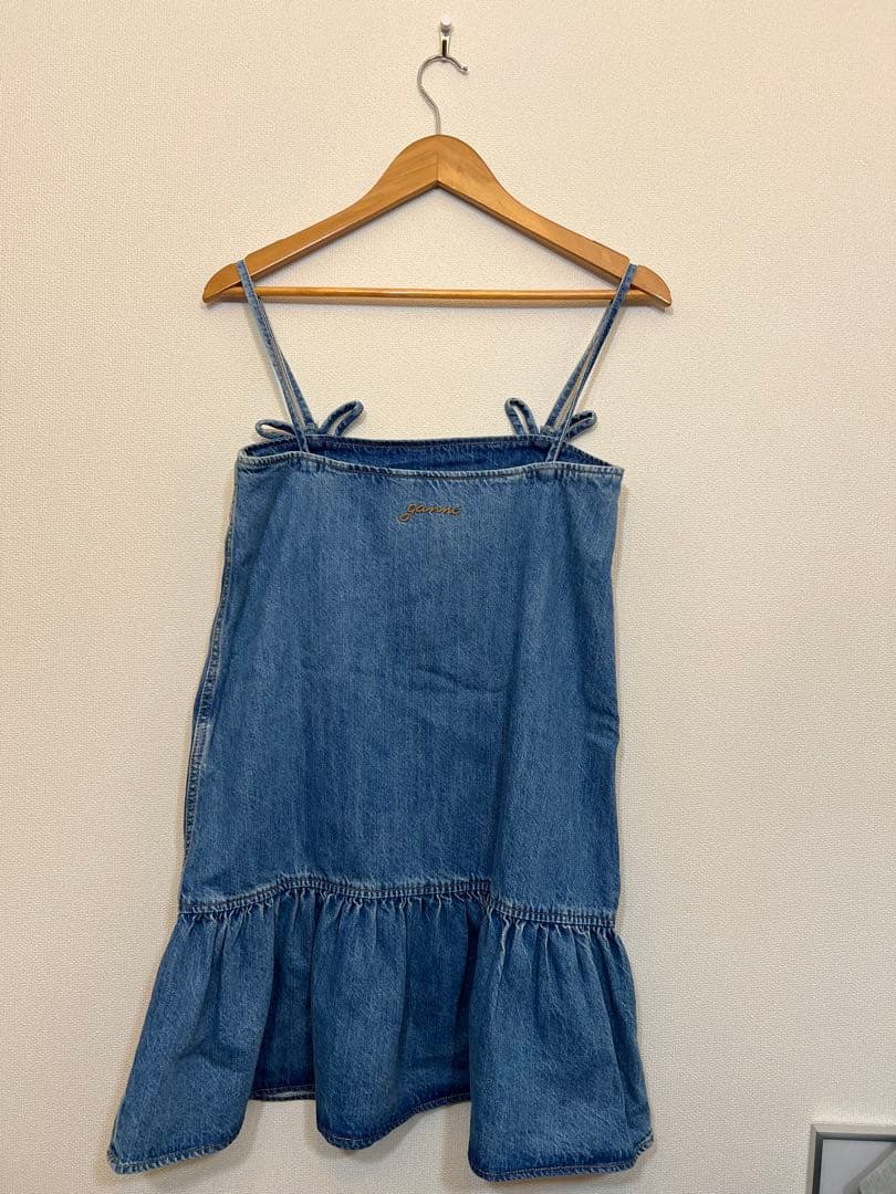 【 GANNI 】デニムフリルキャミソール