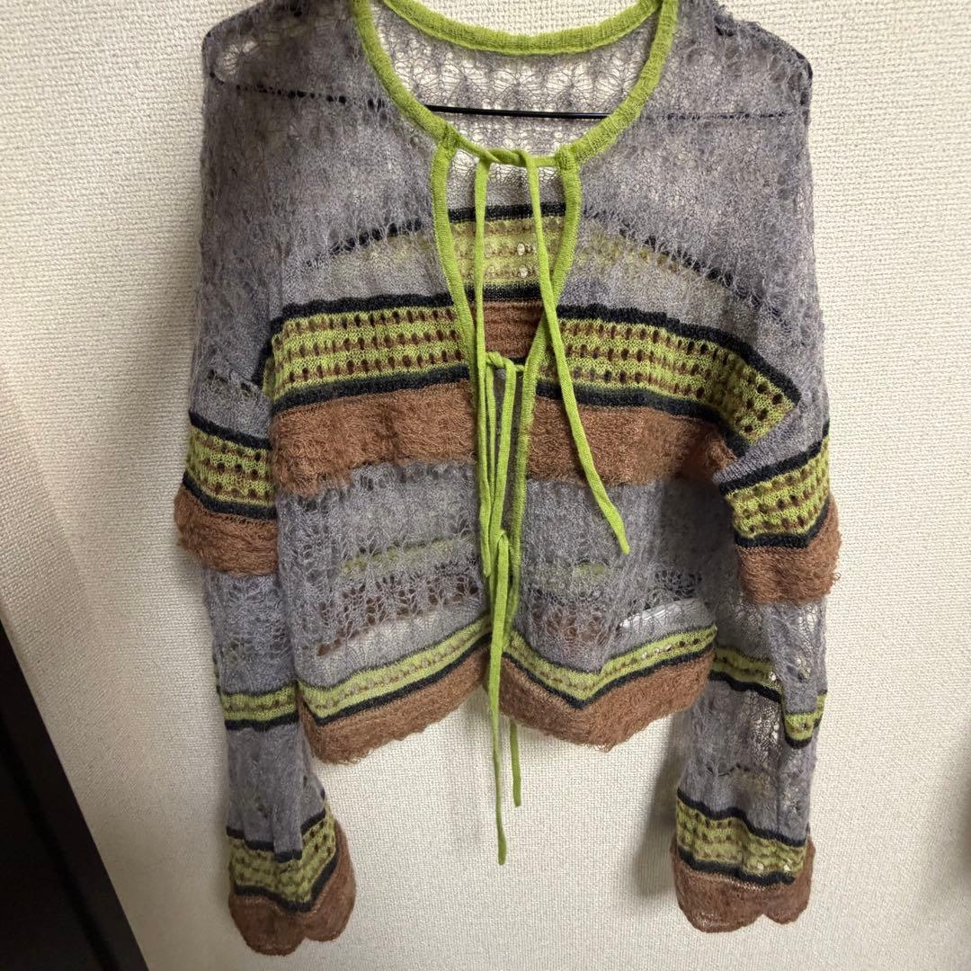 maison special 2way リボンカーディガン