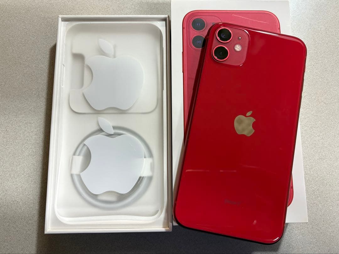 iPhone11 レッド 64GB SIMフリー 本体 箱 付属品あり