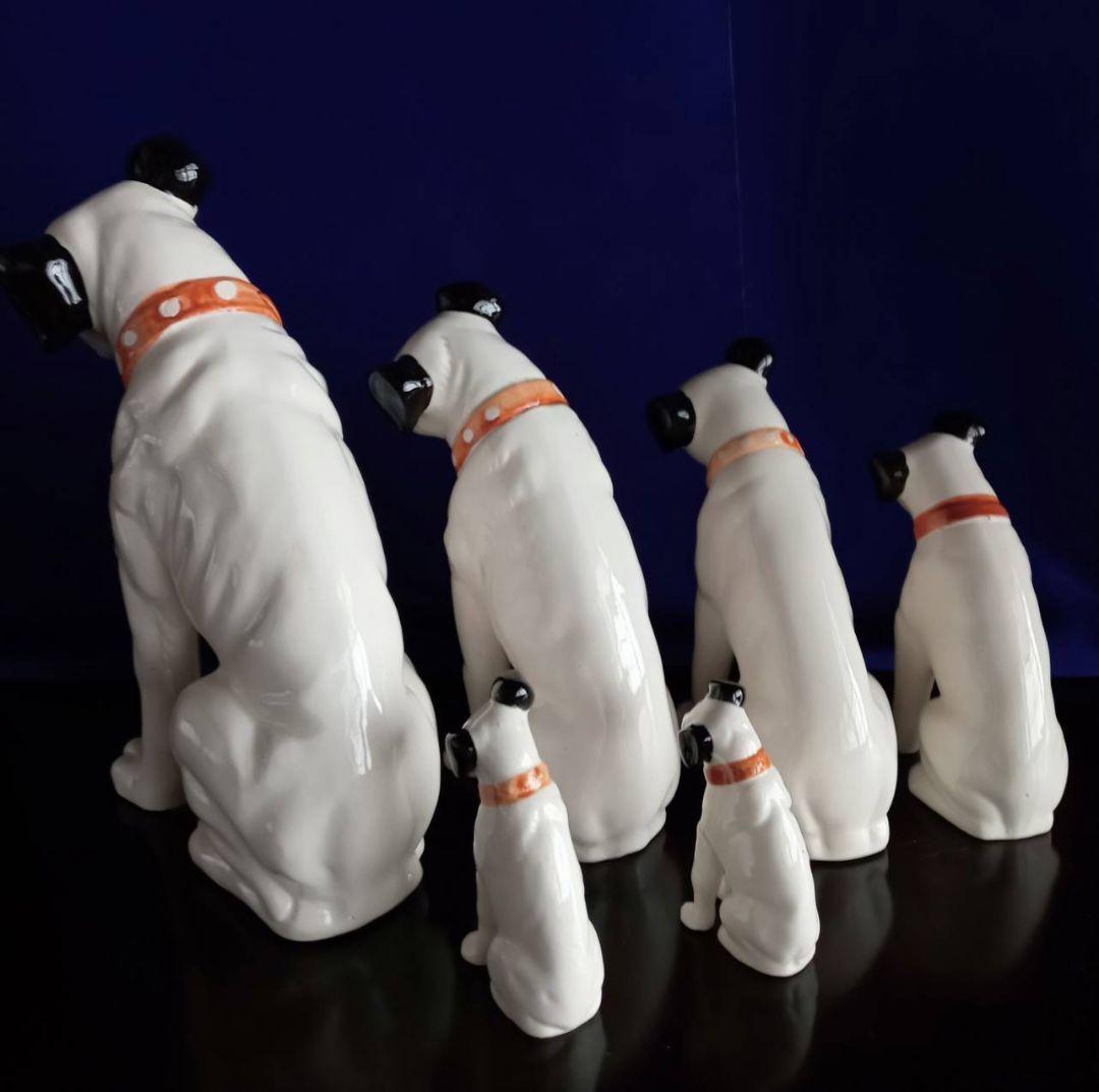 【希少】昭和レトロ　(日本)ビクター　ニッパーくん6体　ニッパー説明文札及び箱付