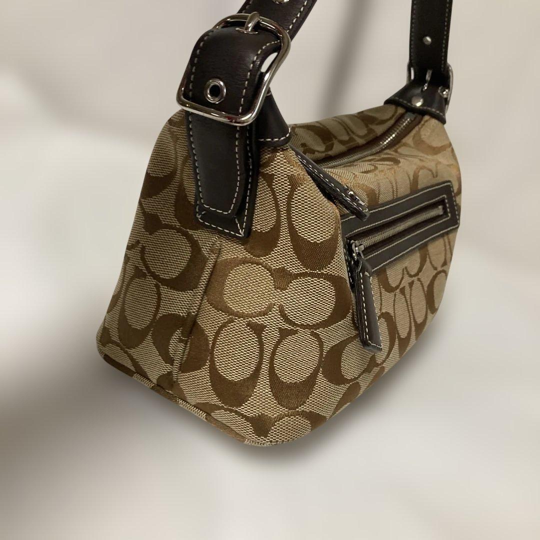 COACH　アクセサリーポーチ★極美品ハンドバッグ シグネチャー　6044