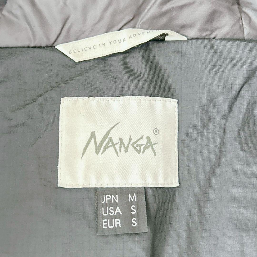 現行 NANGA ナンガ オーロラダウンジャケット フード ブラック 胸ロゴ 黒