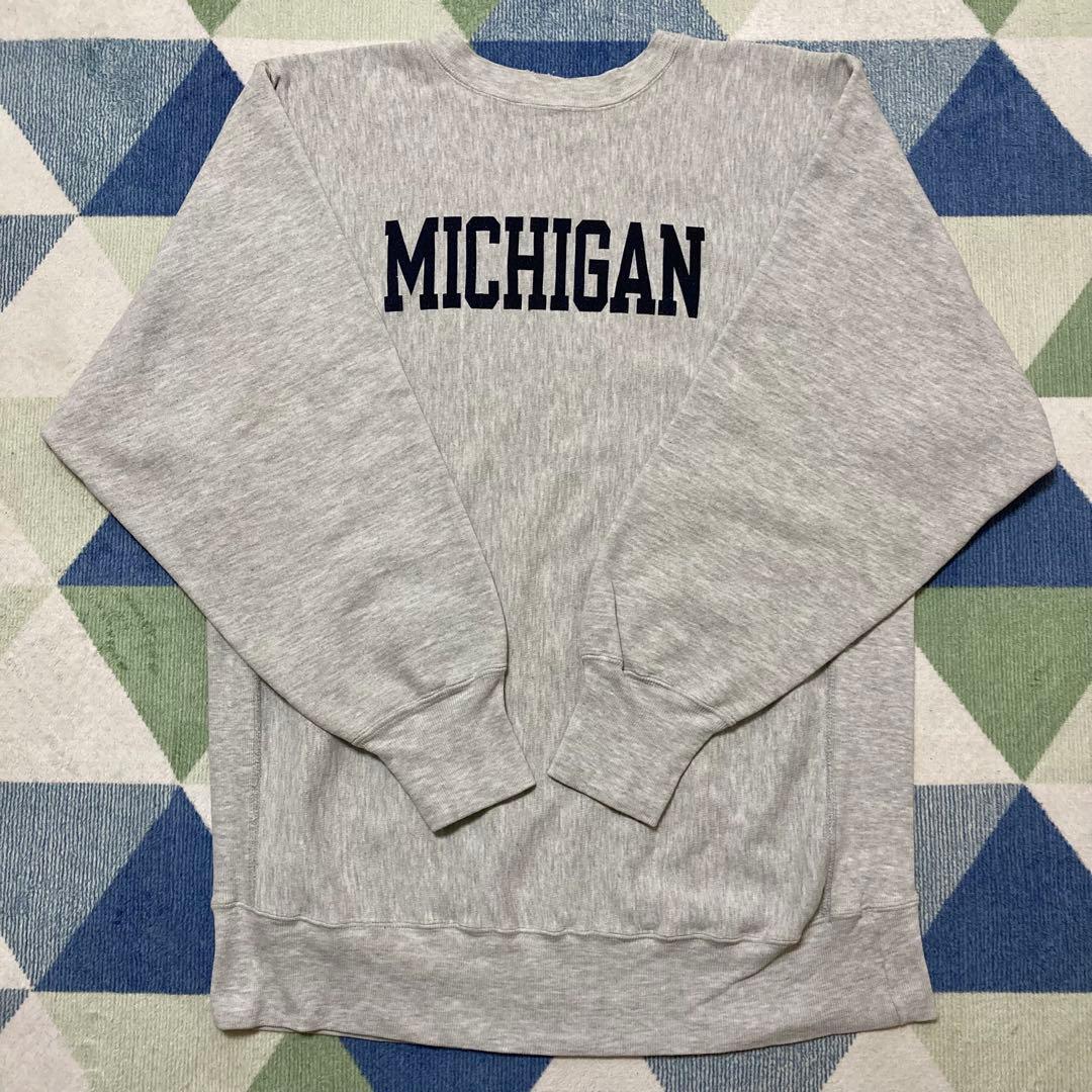 90s Championミシガン染み込み リバースウィーブ刺繍タグUSA製XXL
