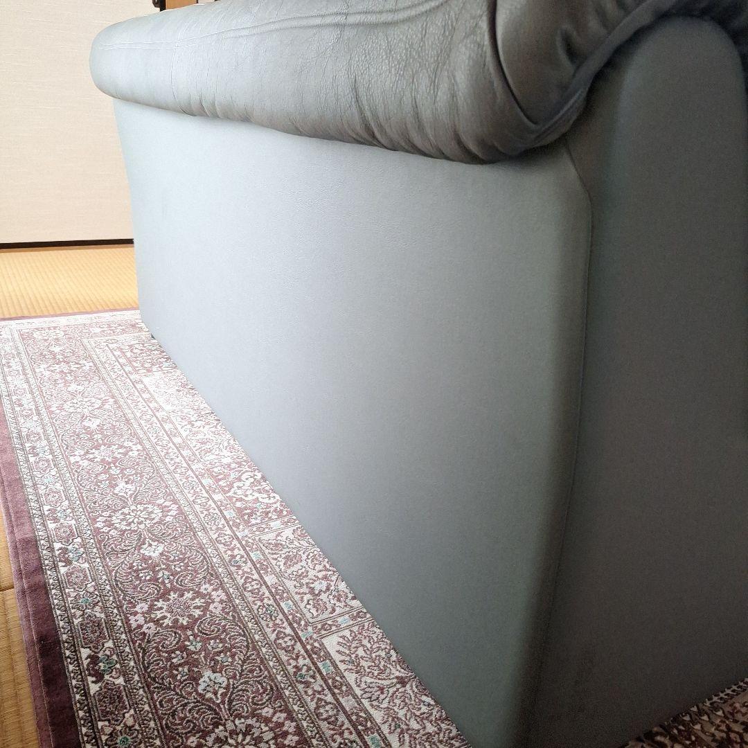 Karimoku　グレー レザー 2人掛けソファ