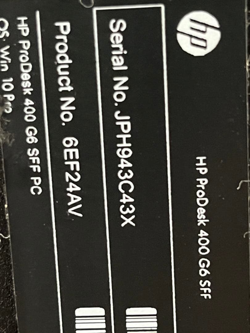 HP ProDesk 400 G6 SFF デスクトップPC