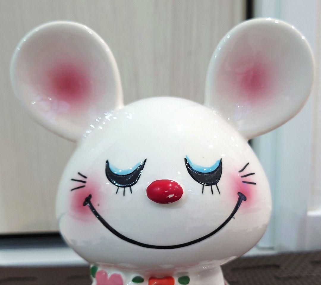 当時物　内藤ルネ　ネズミ　貯金箱　陶器製　ミックとマック