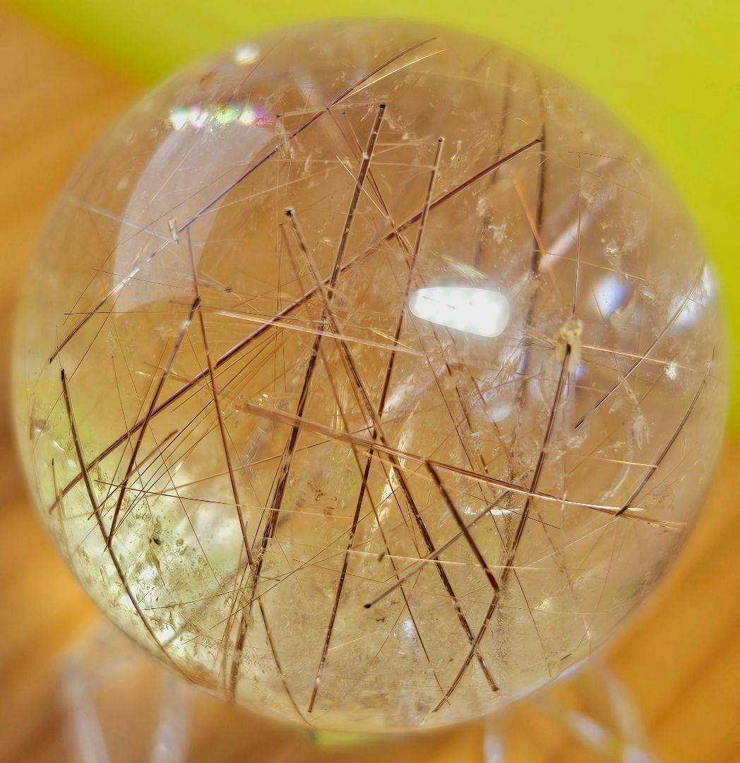 金運up‼️虹入り✡️ルチルクォーツの丸玉