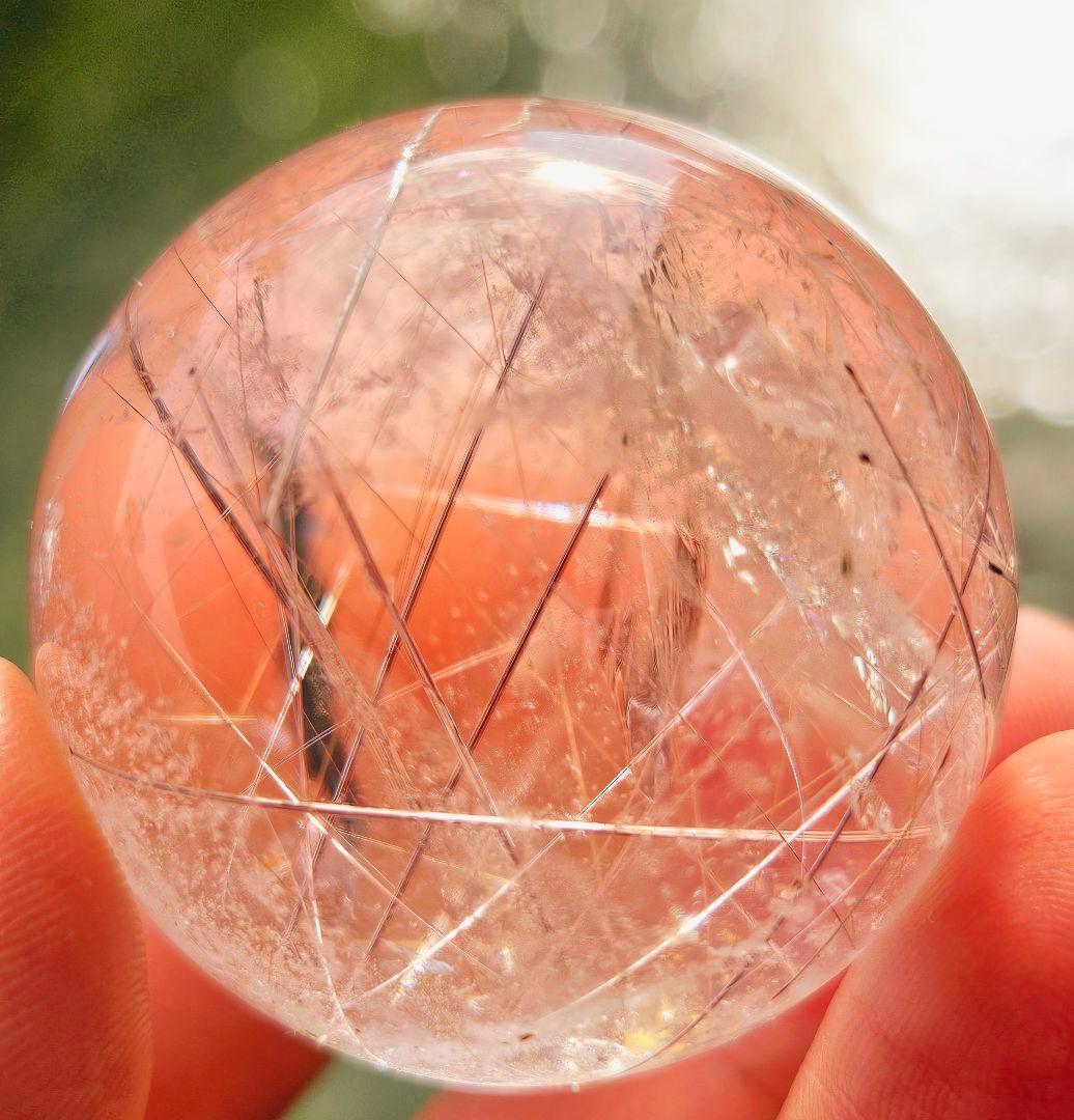 金運up‼️虹入り✡️ルチルクォーツの丸玉