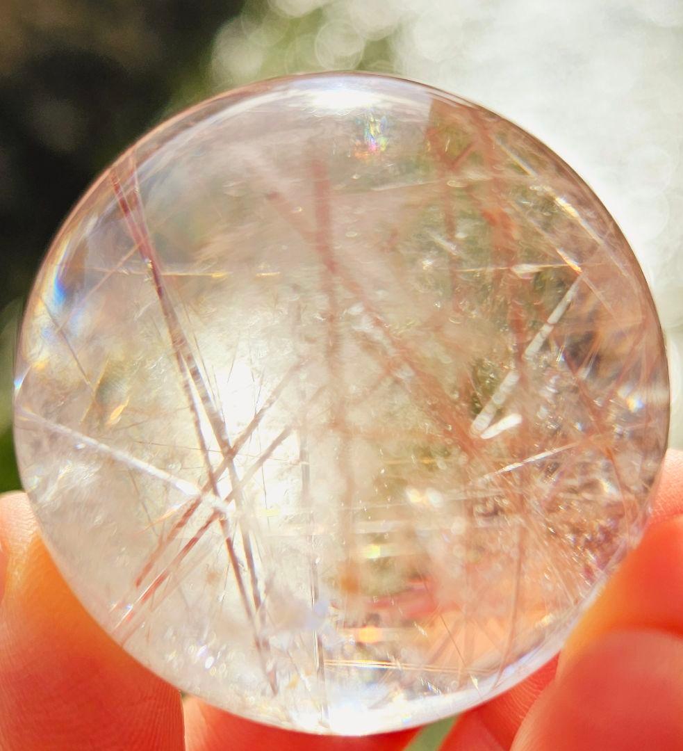 金運up‼️虹入り✡️ルチルクォーツの丸玉