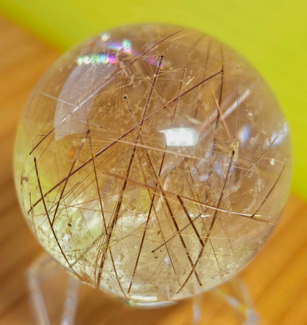 金運up‼️虹入り✡️ルチルクォーツの丸玉