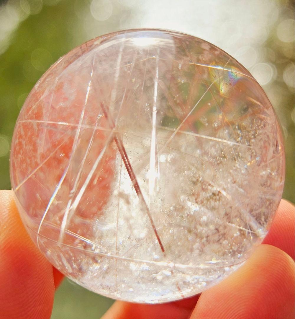 金運up‼️虹入り✡️ルチルクォーツの丸玉