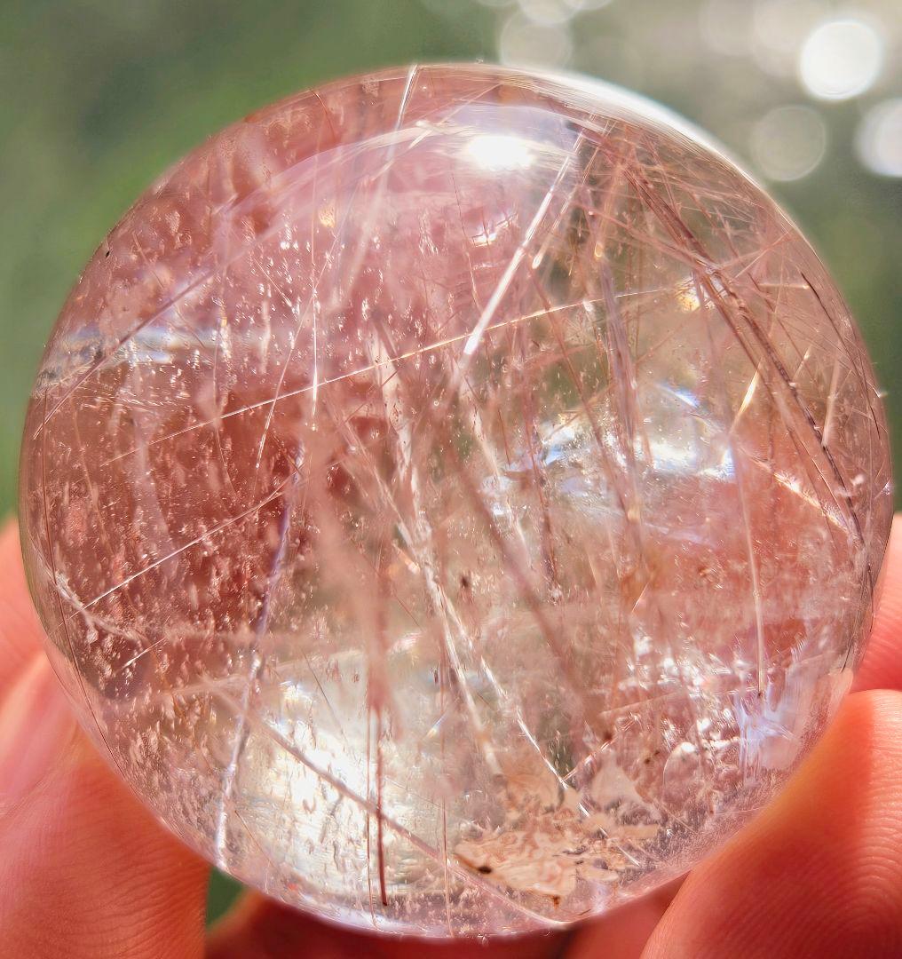 金運up‼️虹入り✡️ルチルクォーツの丸玉