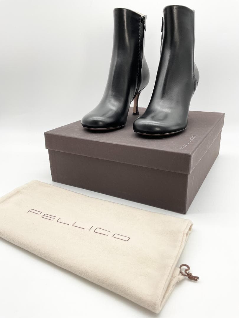 【未使用】PELLICO VOLTA ジップレザーブーツ ブラック 38