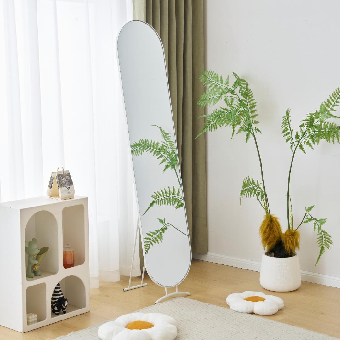 【幅40cm】姿見 スタンドミラー アーチ 壁掛け 立て掛け 全身鏡 飛散防止