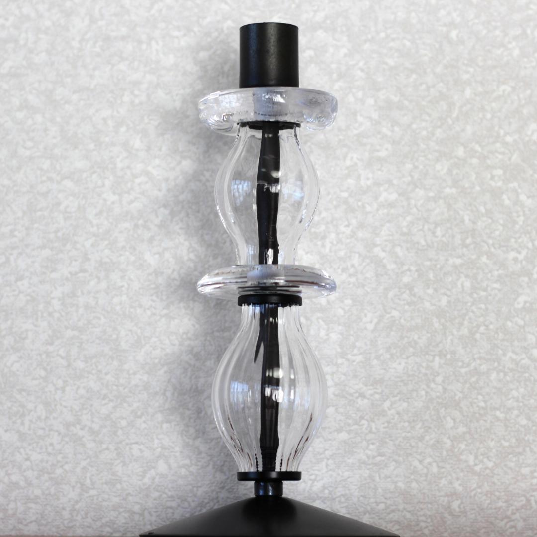 【美品・刻印】エリックホグラン　キャンドルスタンド オニオン型2段　クリア 01