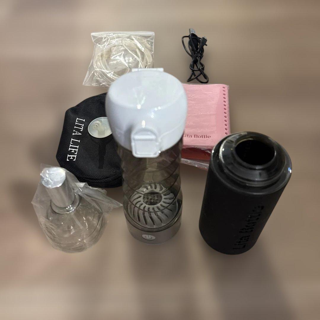 （ほぼ新品）Lita水素デュアルボトル　水素水ボトル　　　　　吸入キット付き