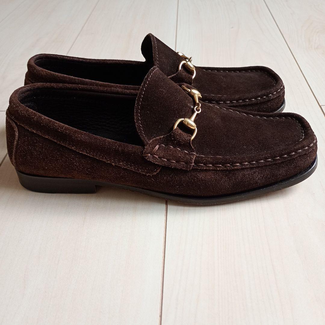 GUCCI　ホースビット　ローファー　スエード　ローカット　ブラウン　23cm